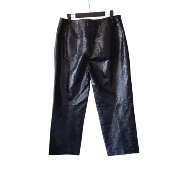 Urban Outfitters Noisy May Faux Leather High Rise Crop Straight Pants M - Picture 3 of 7